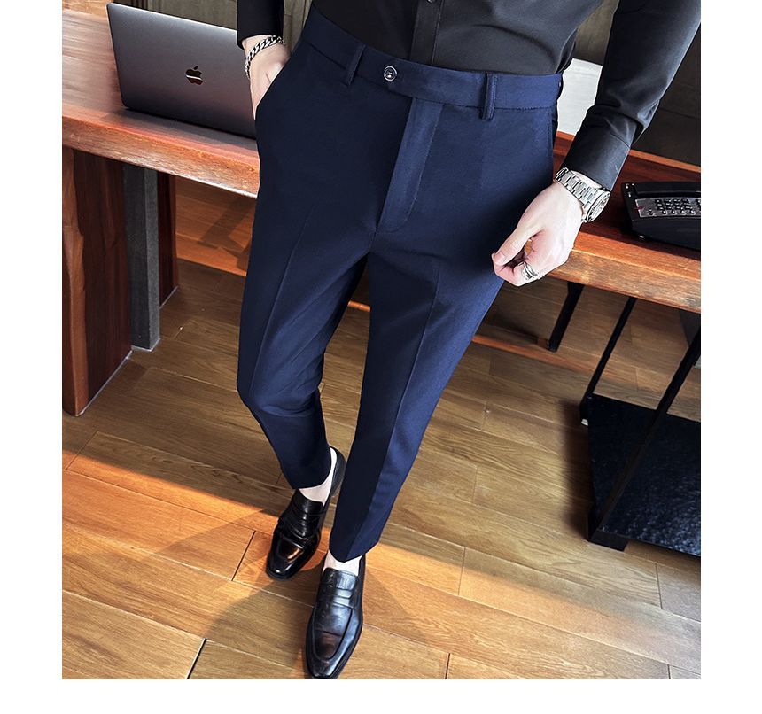 Deepwood - Hoge taille effen cropped taps toelopende pantalon (verschillende ontwerpen)