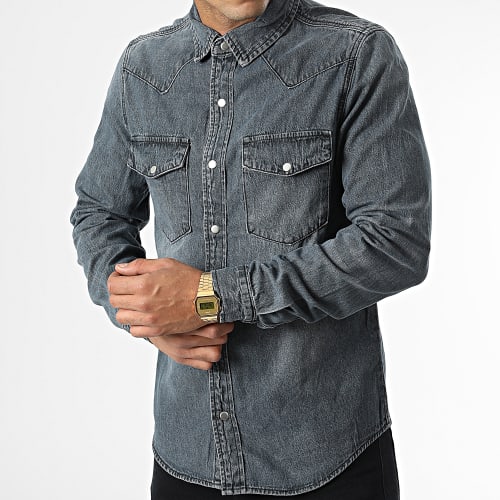 Chemise Manches Longues Jean Bleu Brut