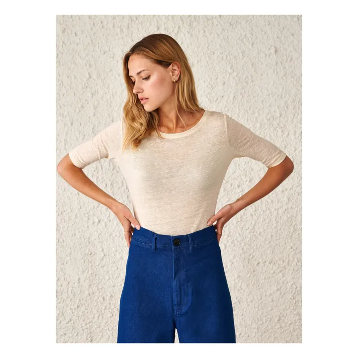 Bellerose T-shirt Seas Lin - Collection Femme  | Ecru