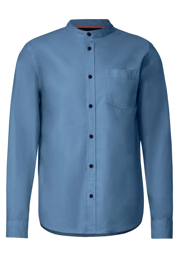 Hemd mit Stehkragen - smoky blue