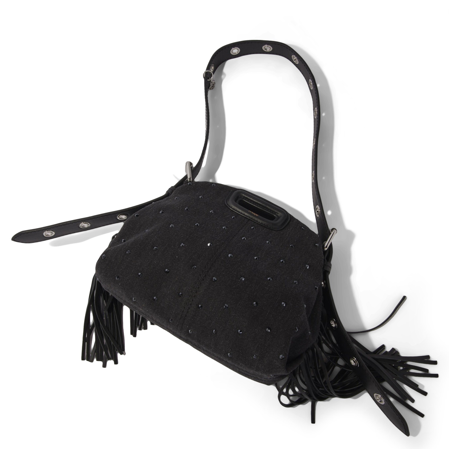 MISS M MINI - Sac mini en denim à strass | Noir