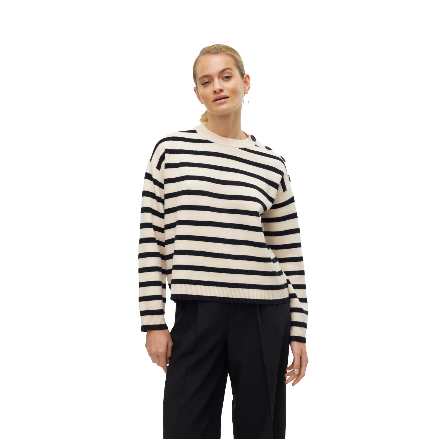 Vero Moda  Saba Long Sleeve O-Neck Button Pullover