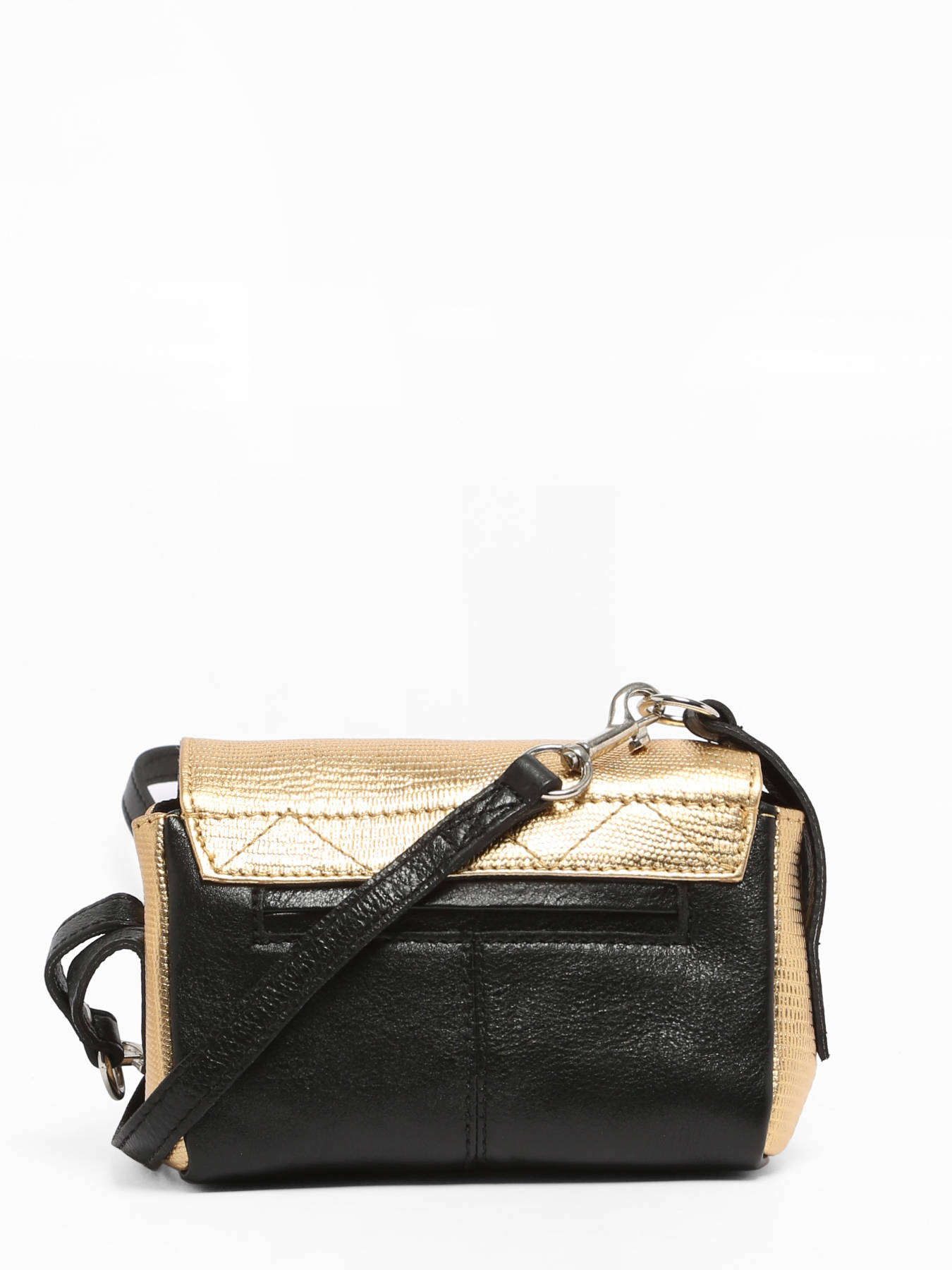 Sac bandoulire Diane XS Noir Or cuir PAUL MARIUS
