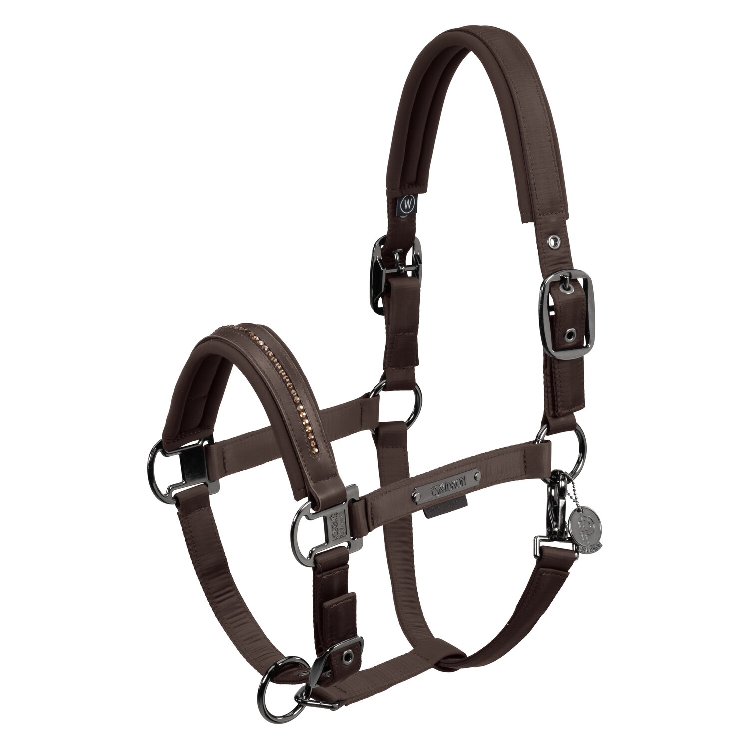 ESKADRON Platinum Halfter Double Pin Glossy Crystal - teak brown