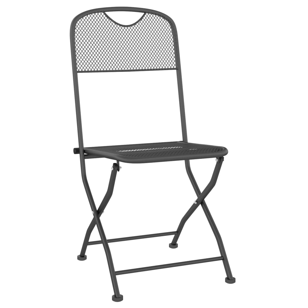 Mobilier à dîner de jardin 5 pièces maille métal anthracite
