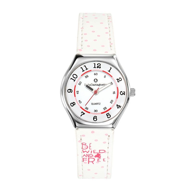 Montre Lulu Castagnette en Cuir Fille Blanc