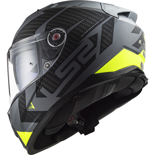 LS2 - Casque FF811 Vector II Splitter Titanium mat / Jaune fluo