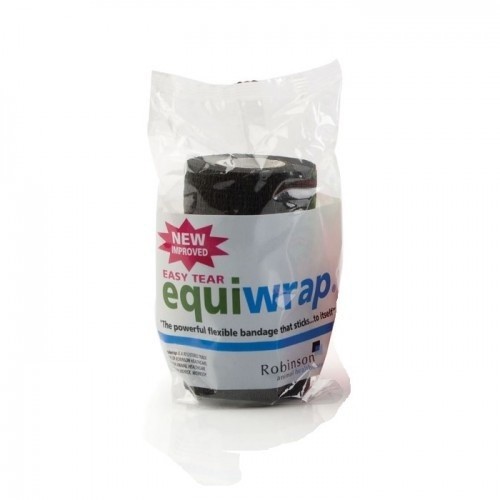 Fita adesiva Robinson Equiwrap para cavalos, preta