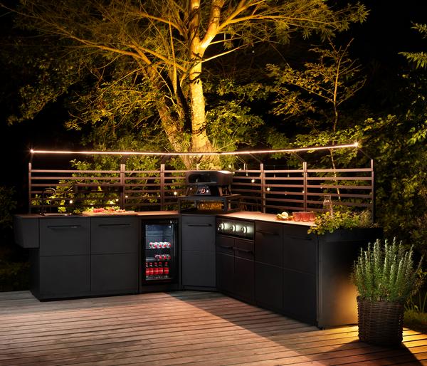 Cozze Outdoor-Küche Rückwand Eckmodul