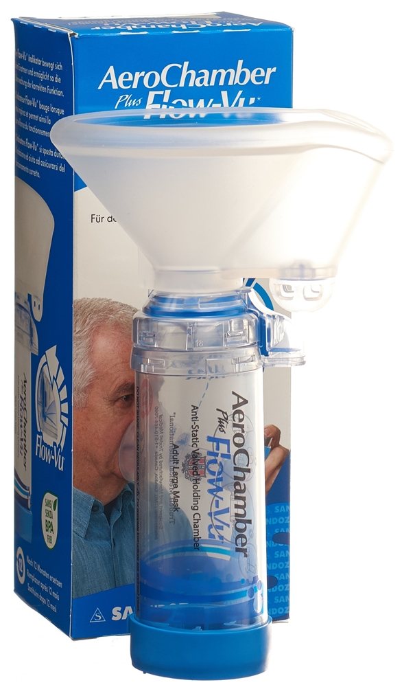 AEROCHAMBER PLUS Flow-Vu grosse Maske<br>1 Stück, blau