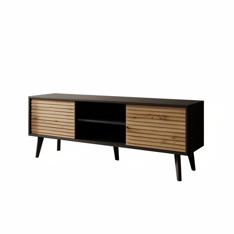 Palladium - TV-Meubel - Eiken/zwart - 154 cm