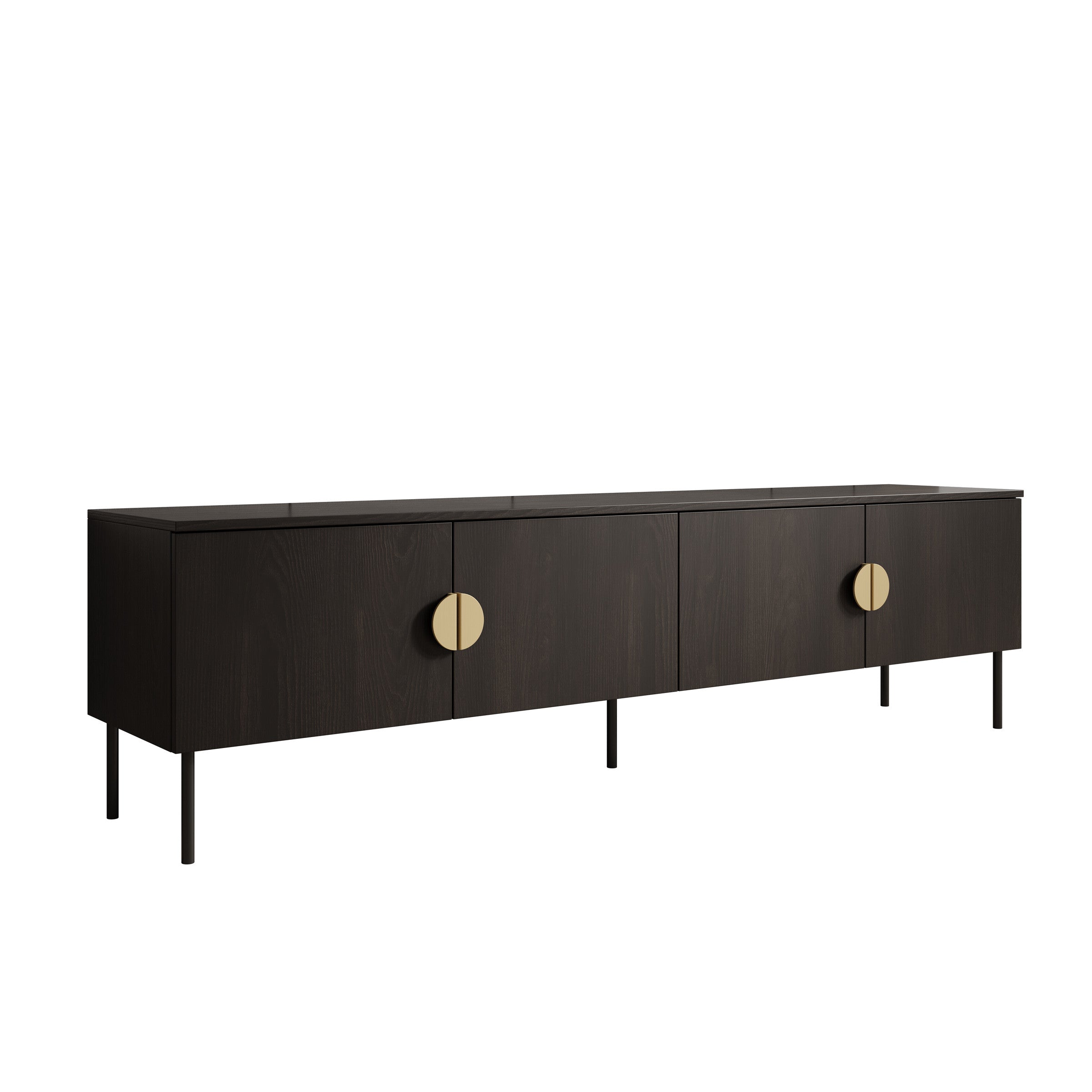 Meubella - TV-Meubel Monor - Zwart eiken - 200 cm