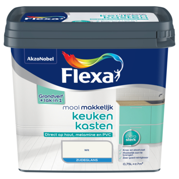 Flexa Mooi Makkelijk keukenkasten binnenlak zijdeglans wit 750 ml