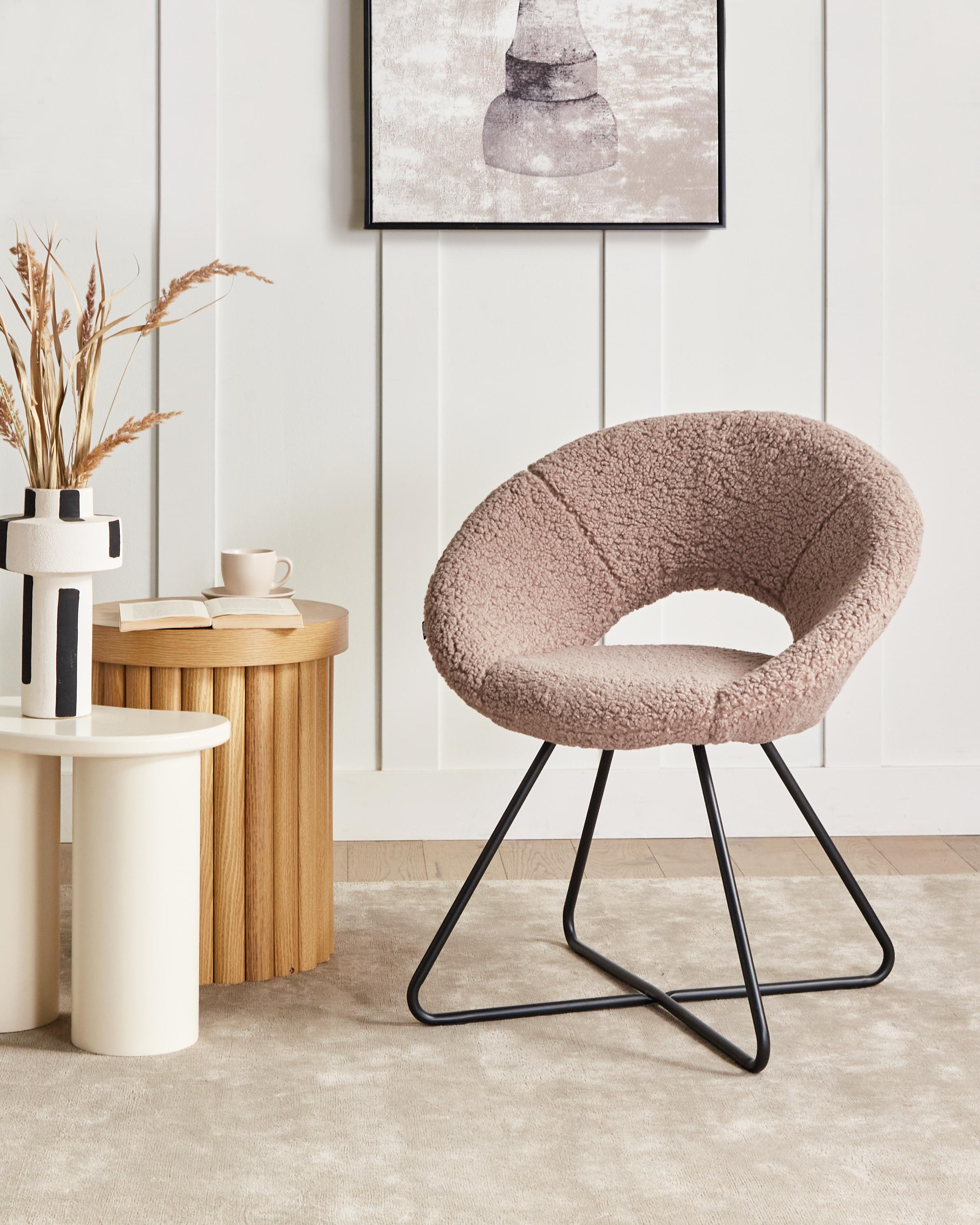 Eetkamerstoel RACHEL Bouclé Taupe