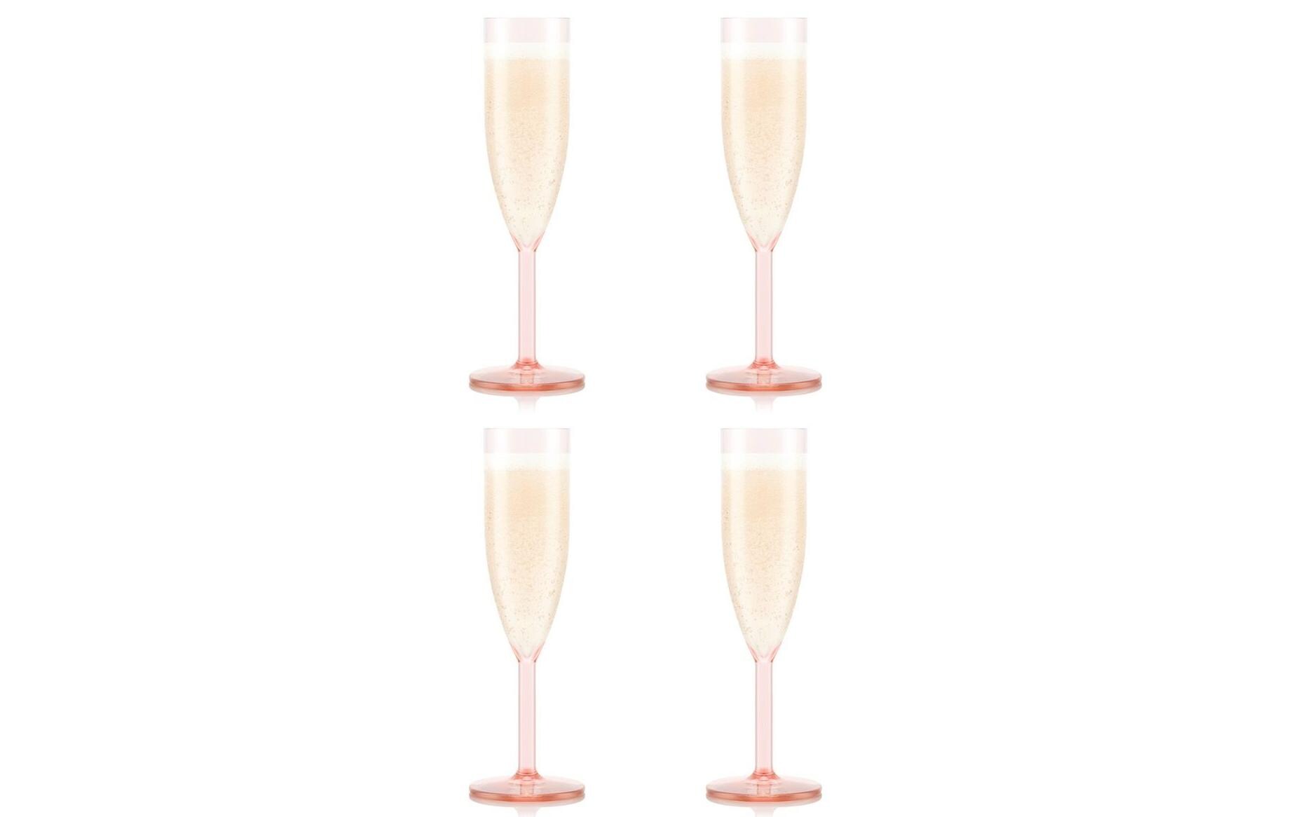 Outdoor-Champagnerglas Oktett 120 ml, Rosa, 4 StückChampagner-Coupégläser für draussen