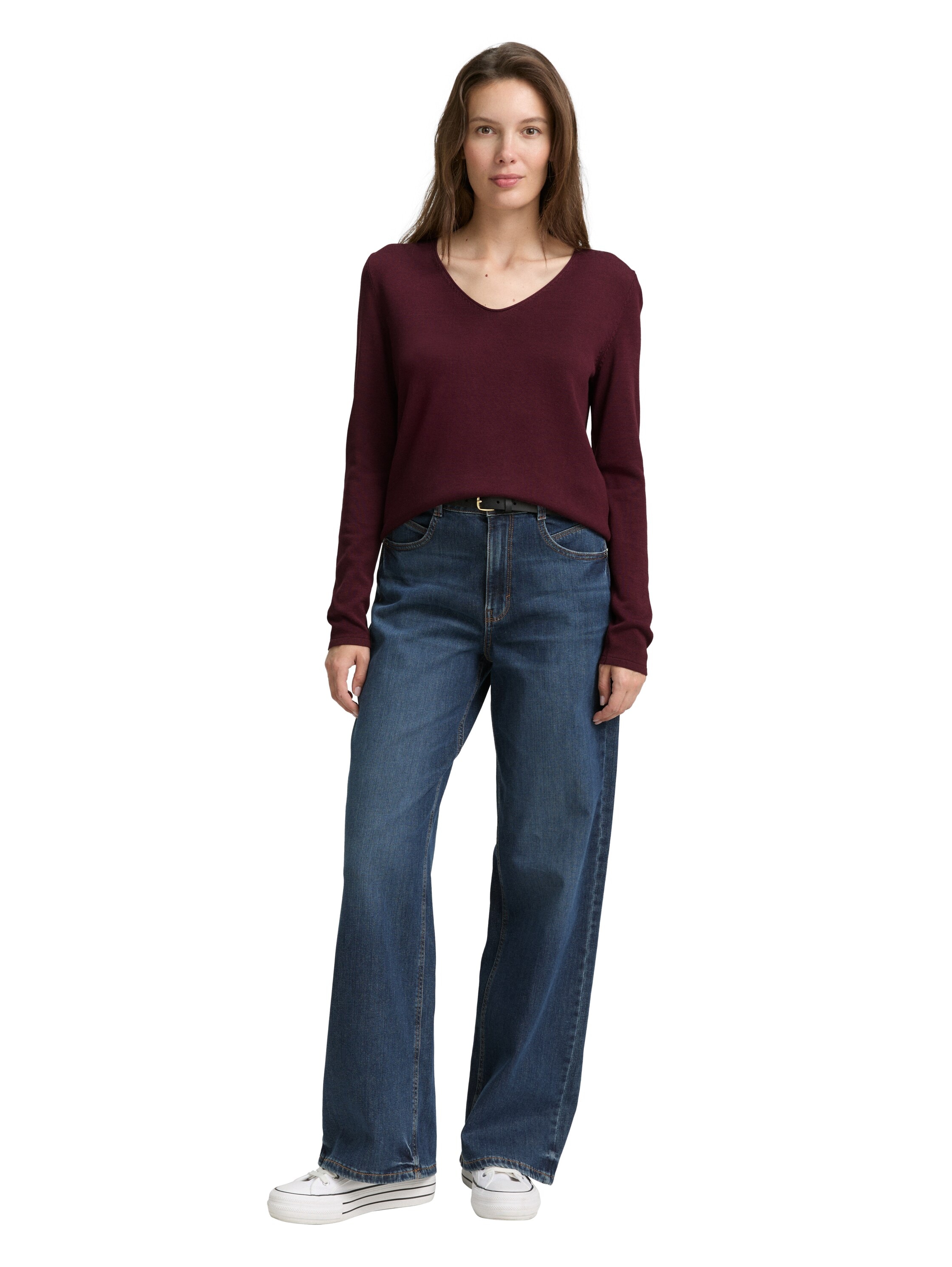 TOM TAILOR V-Ausschnitt-Pullover mit V-Ausschnitt