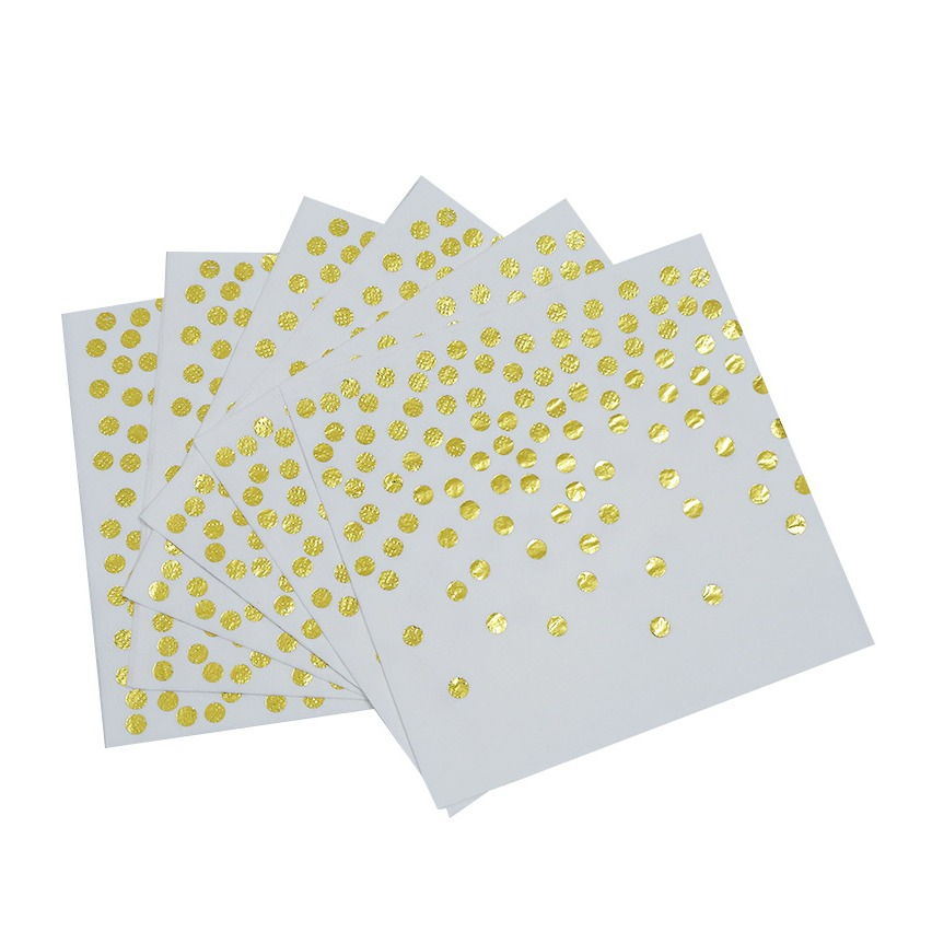 (10er Set) 33x33cm Einweg Servietten Party Tisch Dekoration Konfetti Design - Weiss / Gold