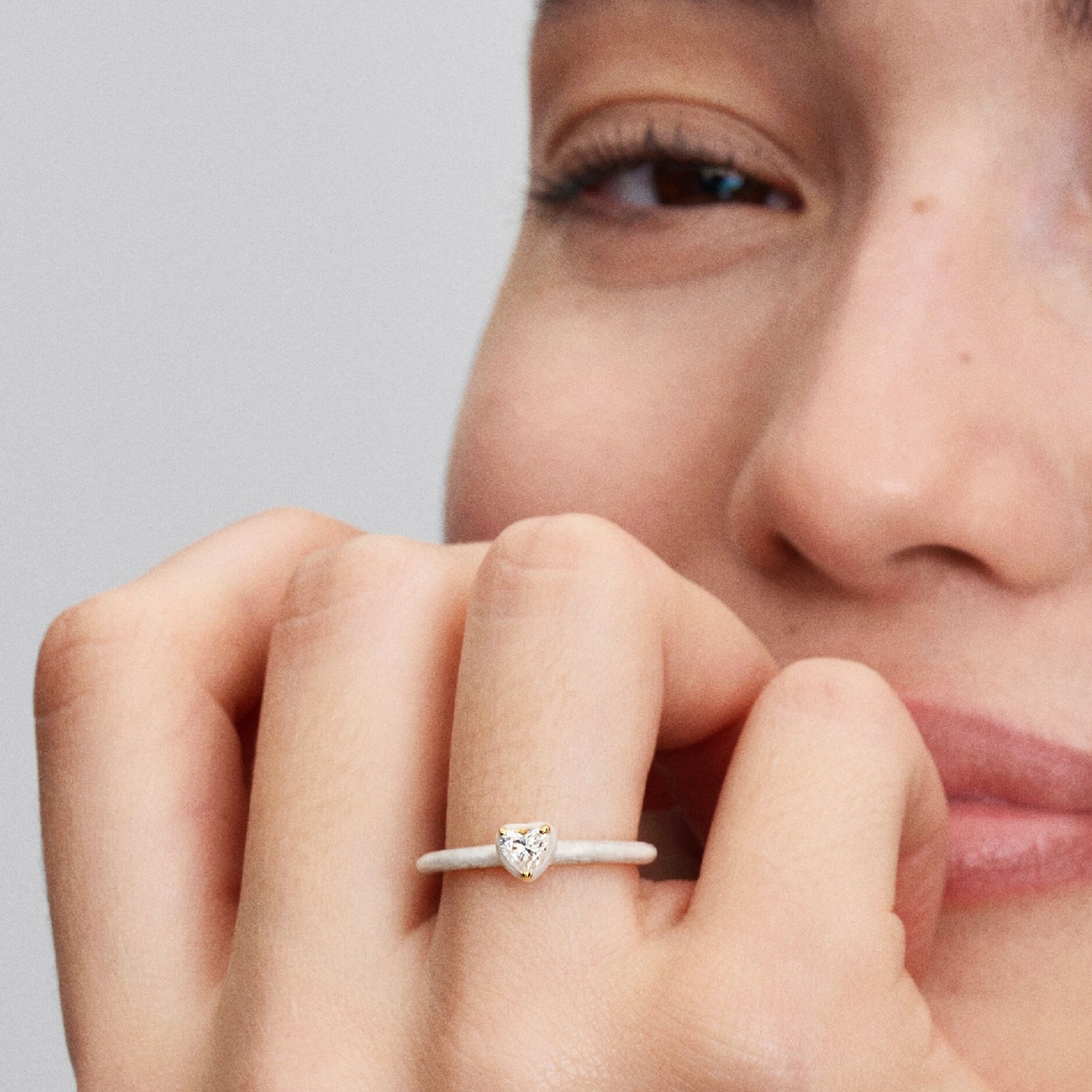 Pandora ME Gold Weisses Chakra Herz Ring