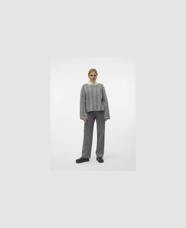 Vero Moda VMNAOMI LS HIGHNECK PULLOVER GA Birch/melange w. mgm