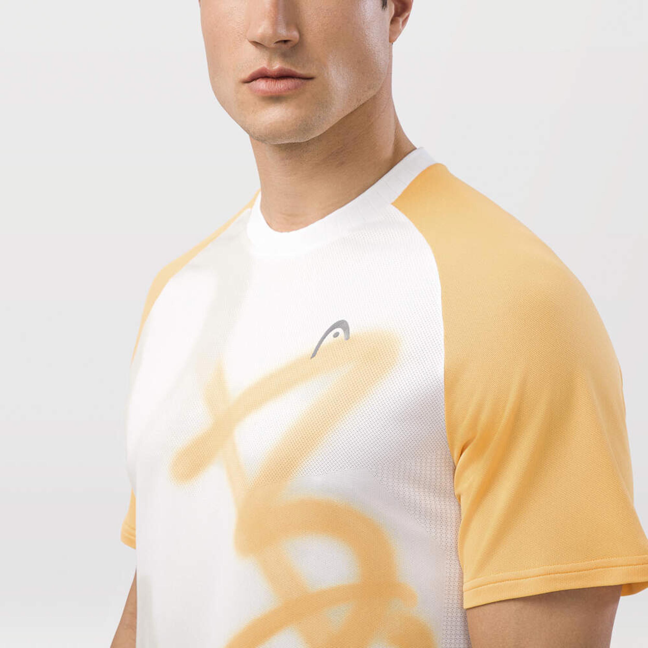 HEAD Performance Mc New York T-shirt Hommes - Blanc , Jaune Doré