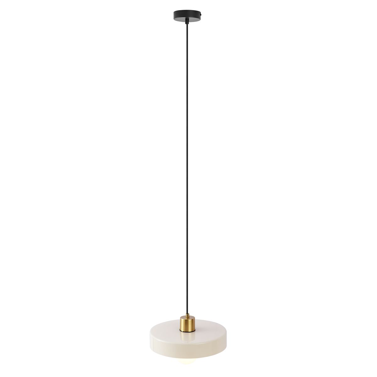 Retro hanglamp goud met beige glas - Jina