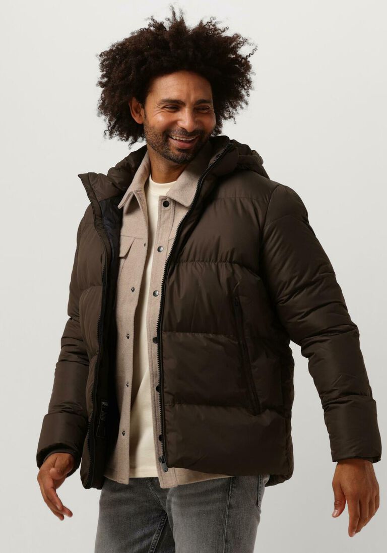 PUREWHITE bruine purewhite gewatteerde jas short padded jacket