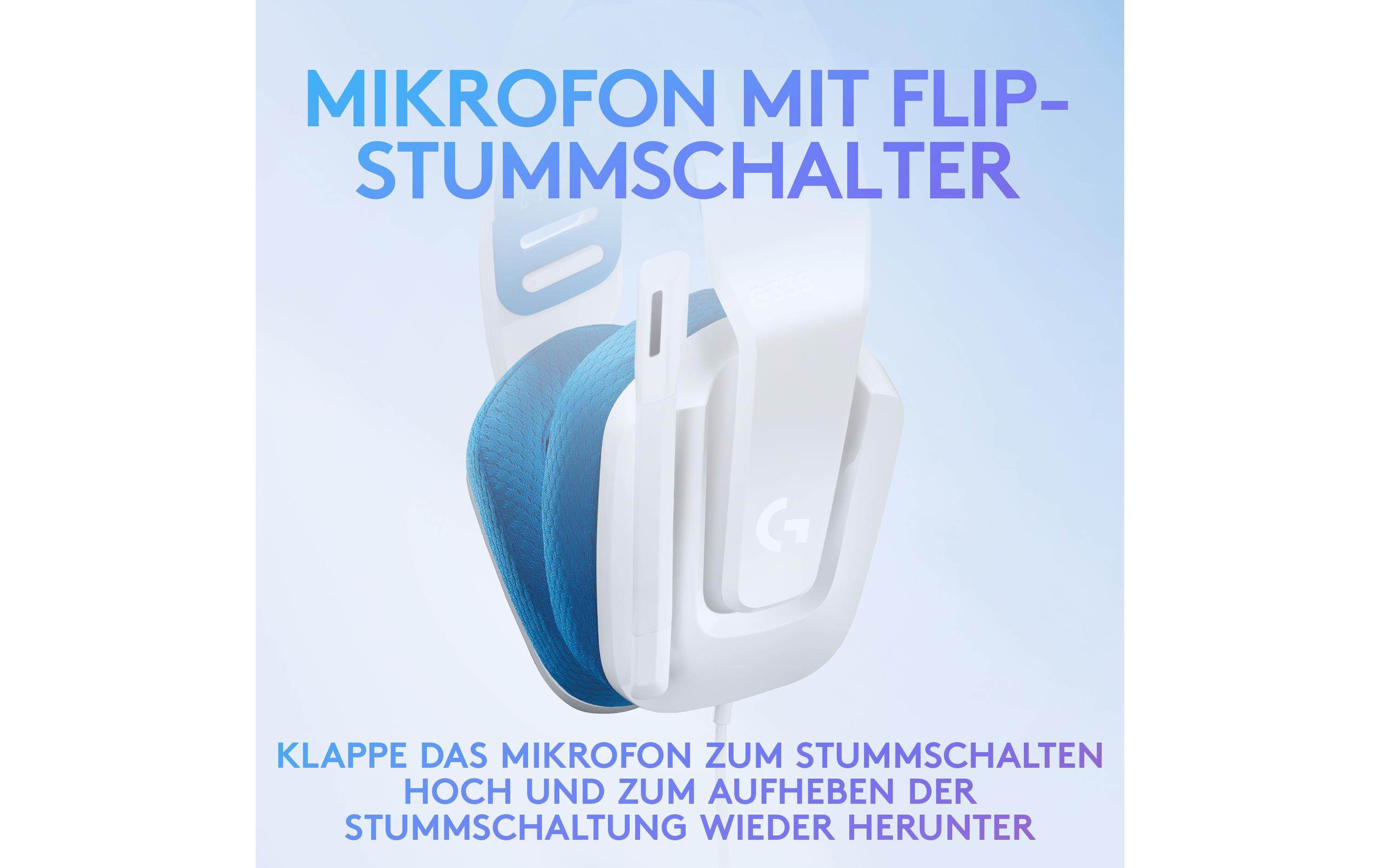 Headset G335 Gaming WeissKomfortables Gaming-Headset für PC und Spielkonsolen
