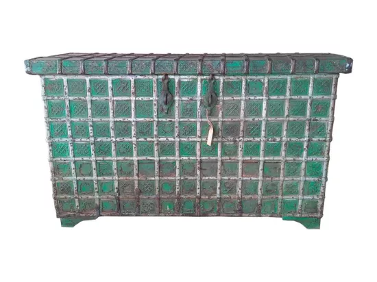 Coffre en bois vert 135x43x79h