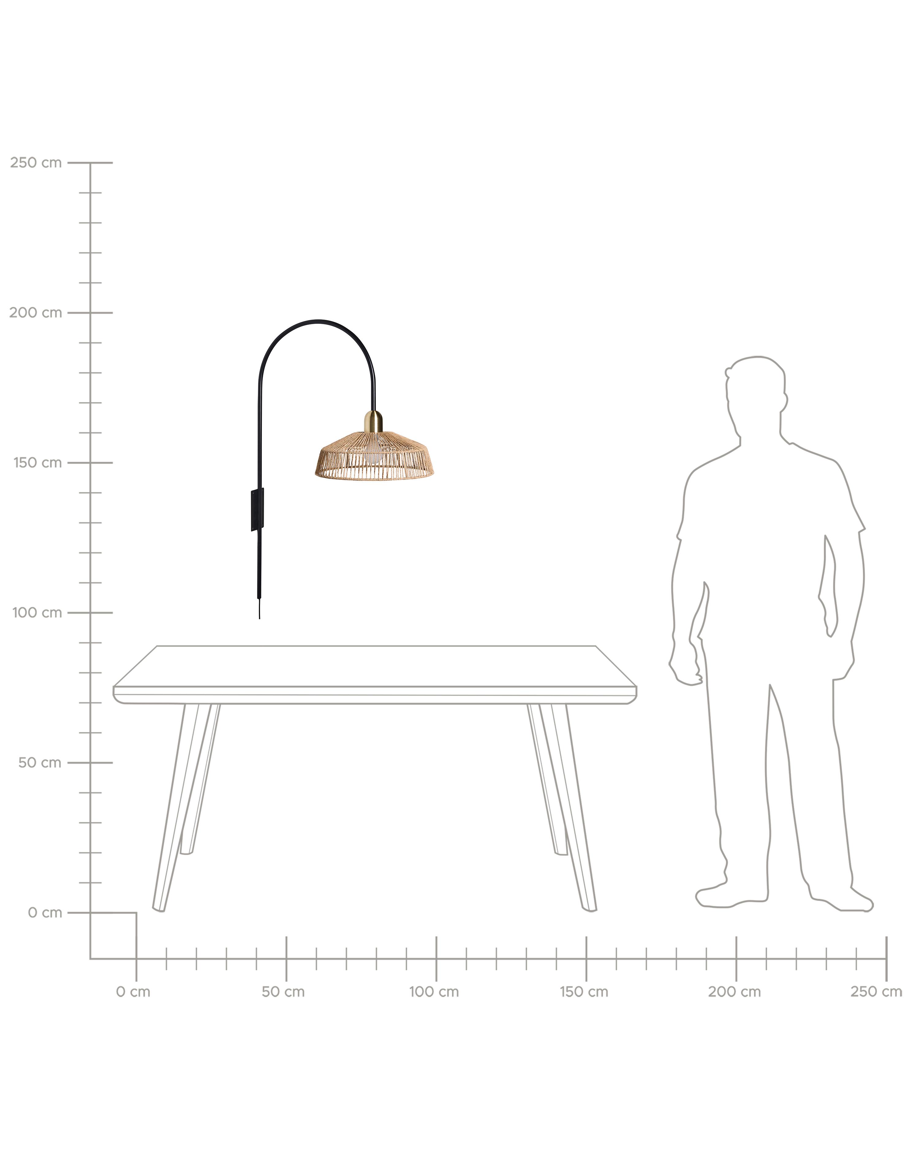 Wandlamp NOSARA Papierkoord Natuurlijk