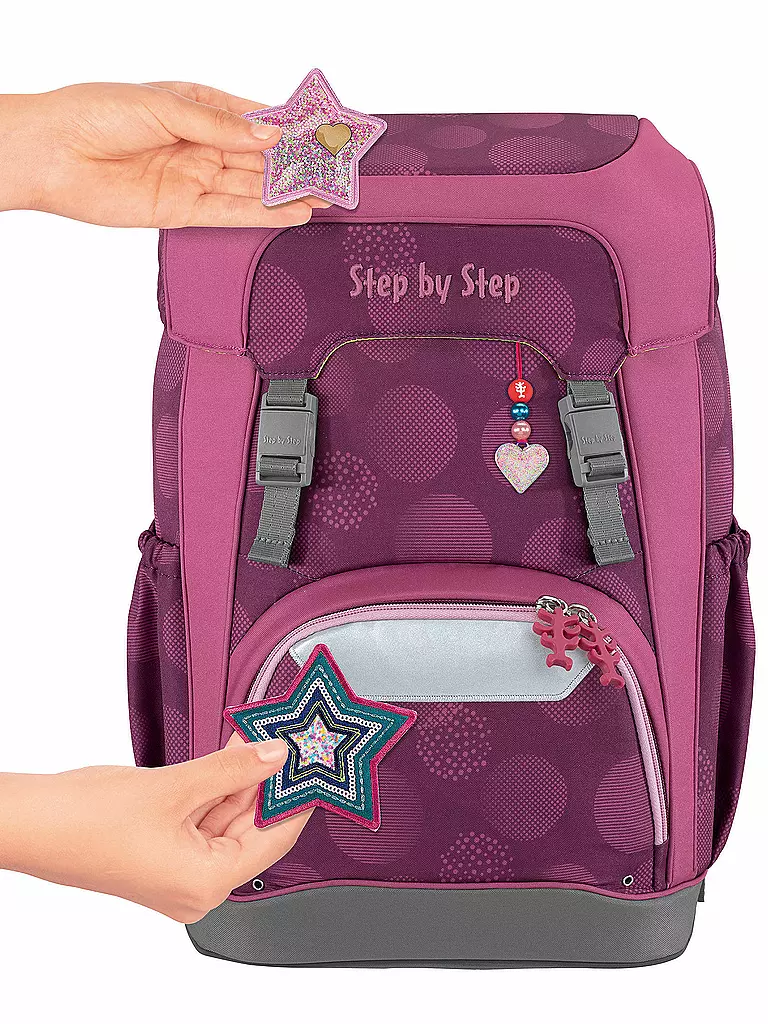 STEP BY STEP Schultaschen Set 5tlg Giant Glamour Star beere