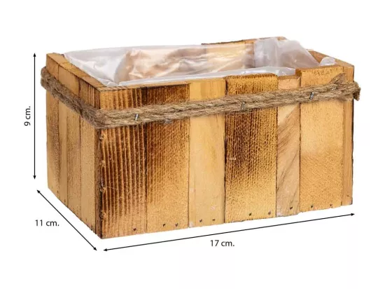 Panier rectangulaire en bois 17x11x9h cm