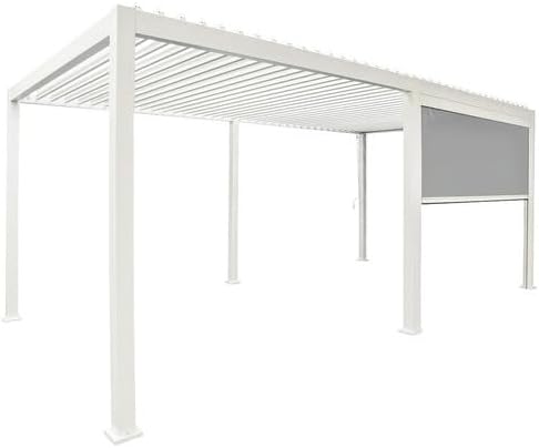 Green Spirit Pergola Sonnenrollo Mirador für 3m Pergola Classic & Deluxe - Weiß, Windschutz, Sonnenschutz, Sichtschutz Paneel