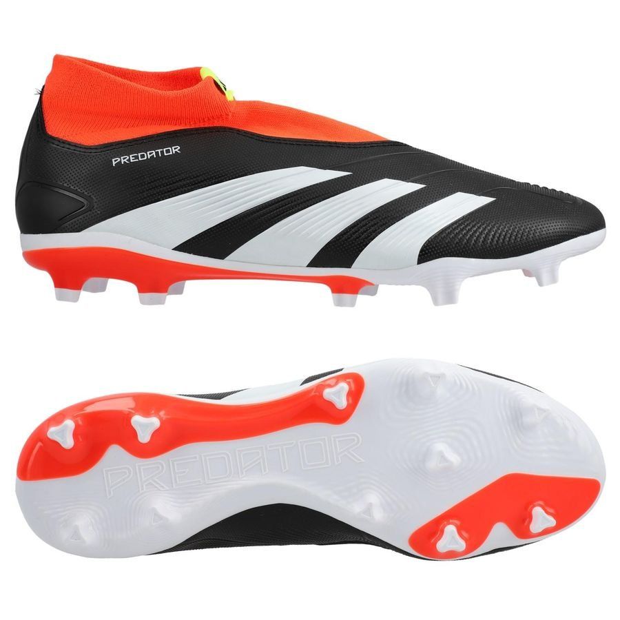 adidas Predator League Laceless FG Solar Energy - Noir/Blanc/Rouge