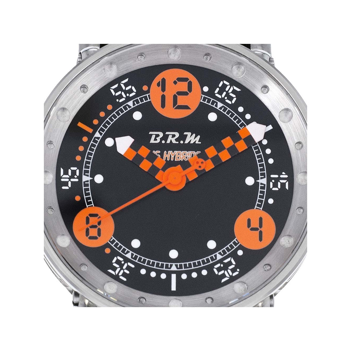 Montre d'occasion BRM V6-44 homme acier bracelet cuir noir
