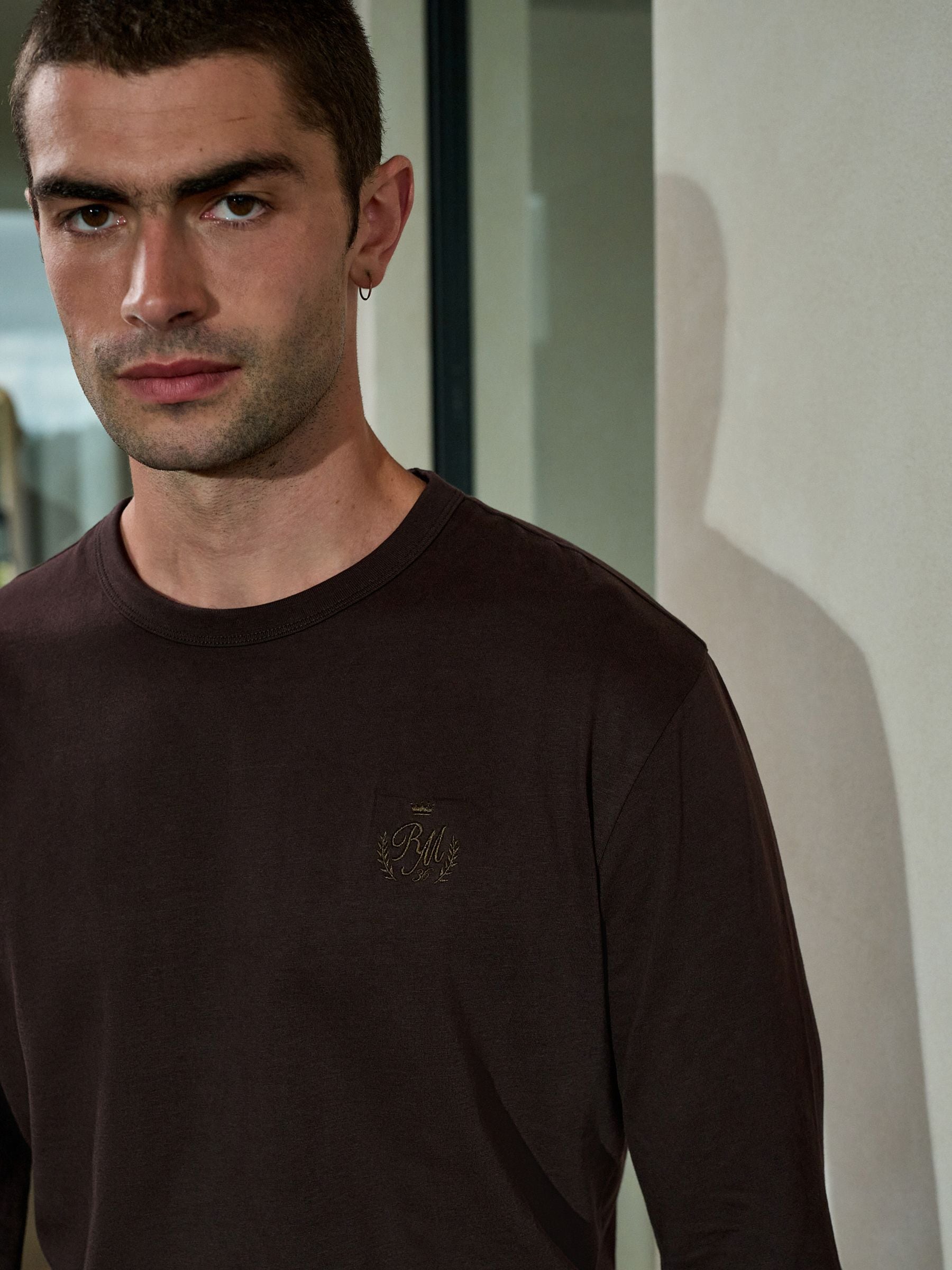 Grijs/bruin - Check Long Sleeve Woven Pyjamas Set