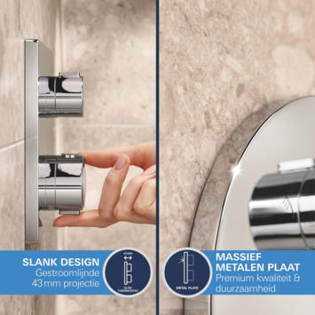 Grohe Precision Thermostat Perfect inbouw douchesysteem met  Vitalio Comfort 250 hoofddouche rond Chroom