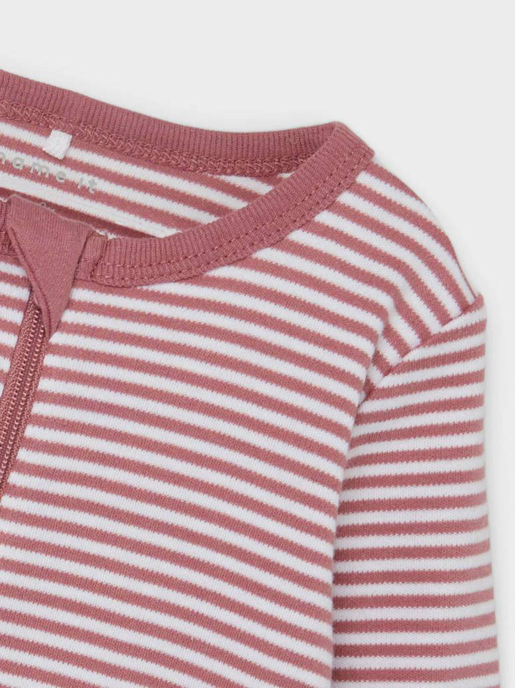 NAME IT gestreepte baby pyjama NBNNIGHTSUIT roze