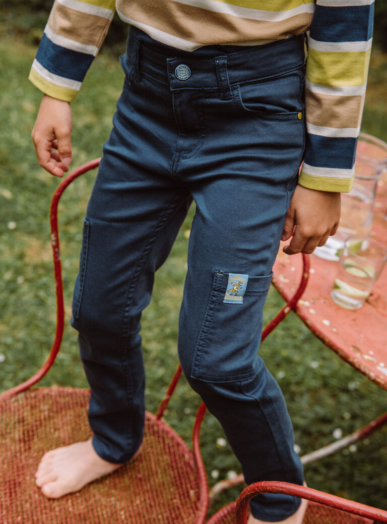 Pantalon slim bleu pétrole