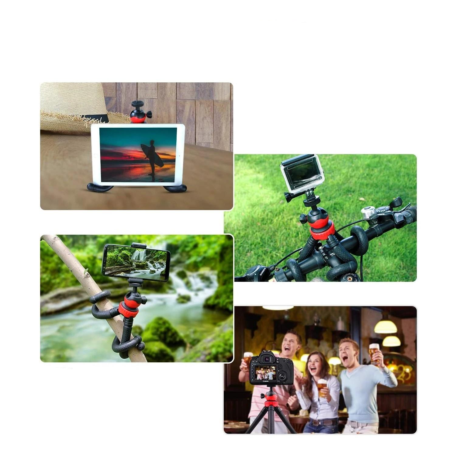(31cm) 2in1 Tripod Stativ für Smartphones mit abnehmbarem Bluetooth Fernauslöser   1/4