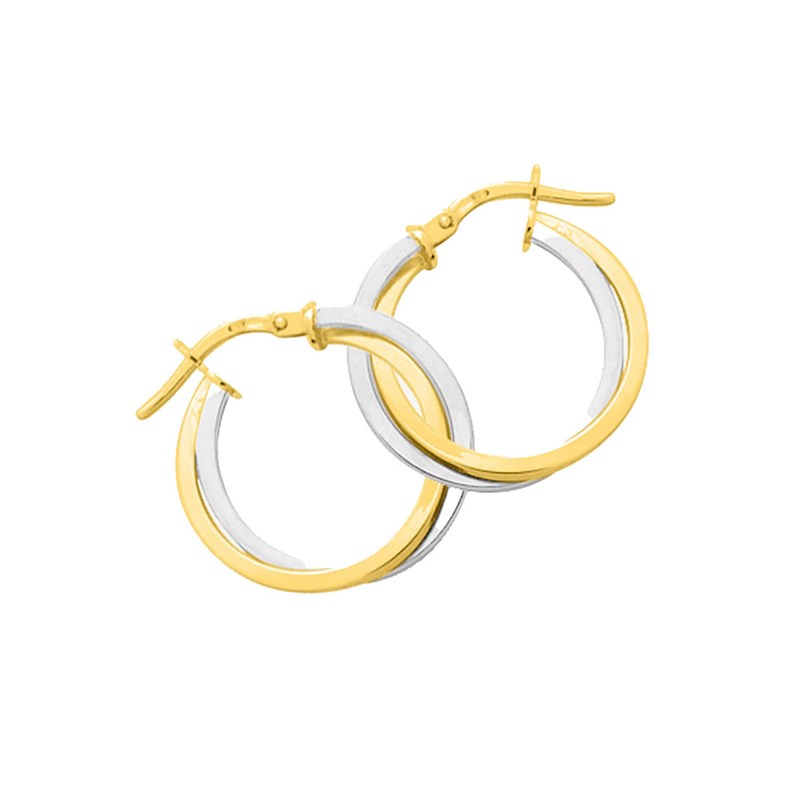 Créoles bicolores Femme - Or 18 Carats