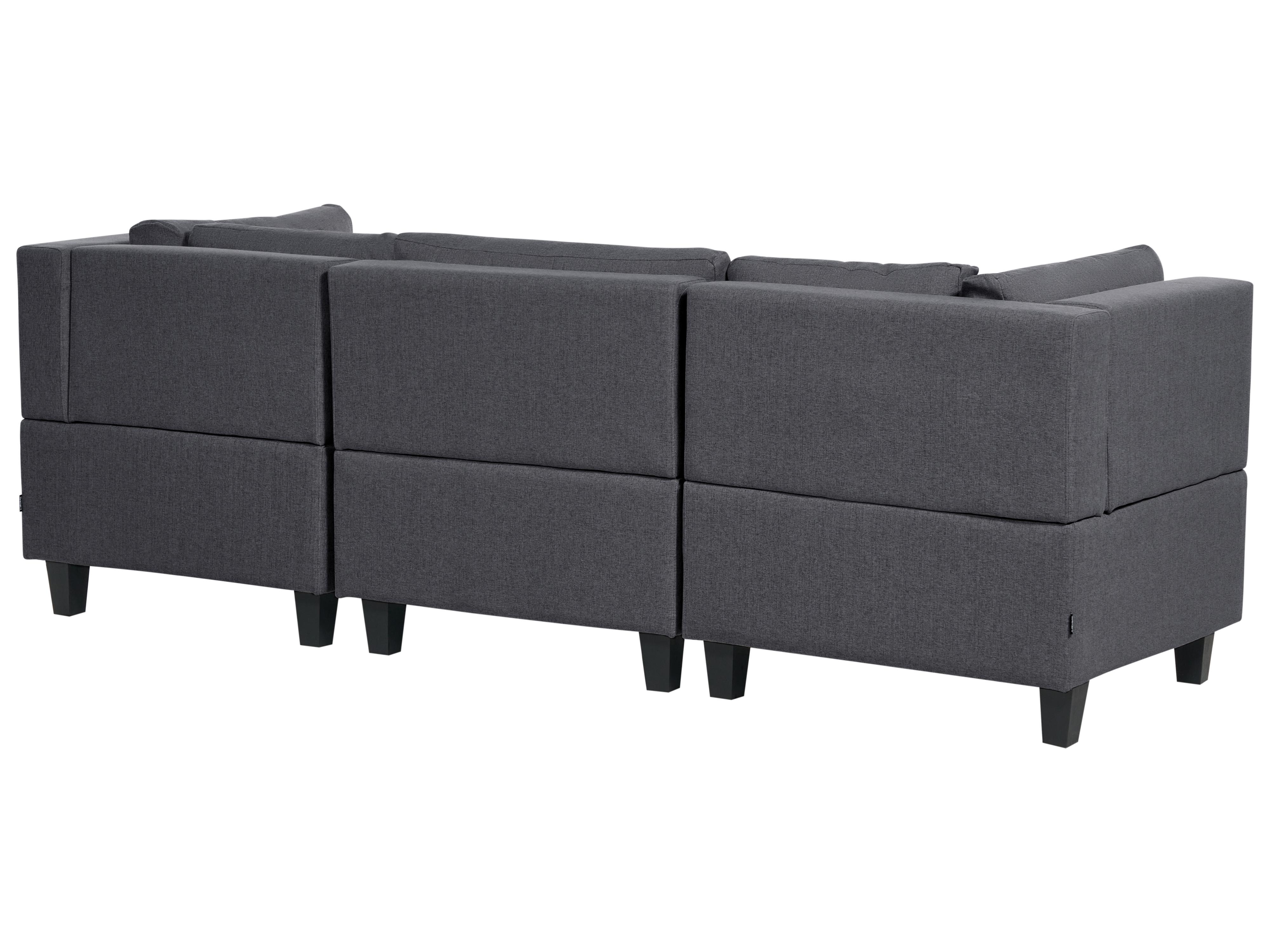Modulaire hoekbank 4-zits UNSTAD Stof Donkergrijs linkszijdig