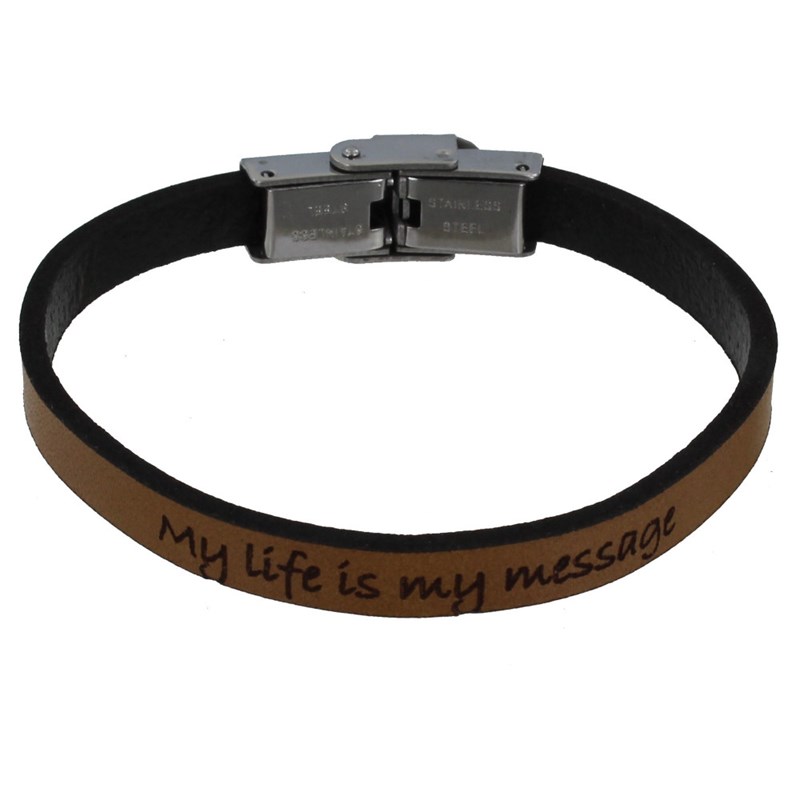 Bracelet Enfant Cuir Marron Clair 