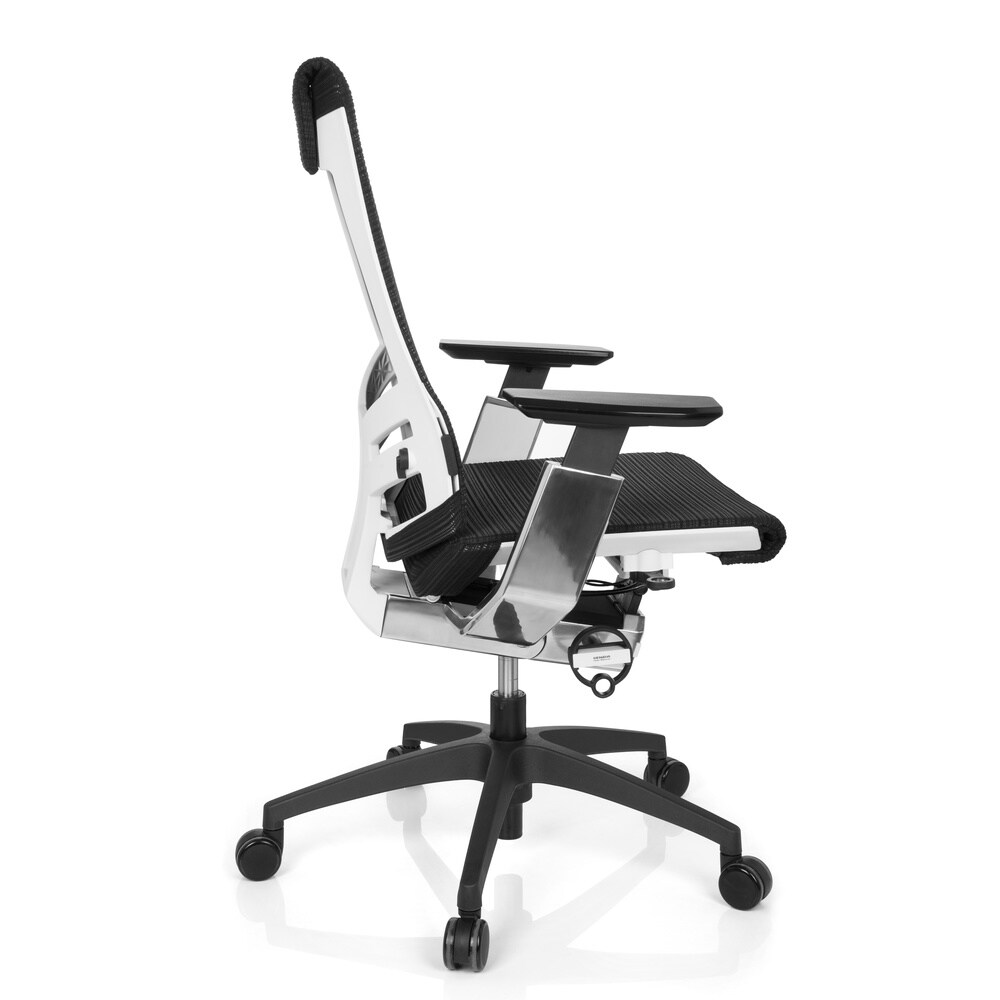 Profi Bürostuhl GENIDIA SMART WHITE CM Netzstoff mit Armlehnen hjh OFFICE