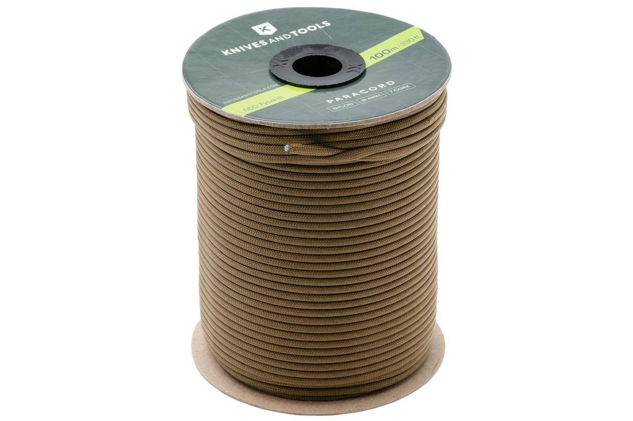 Knivesandtools 550 Paracord Type III, Coyote Brown, 330ft (100 m)