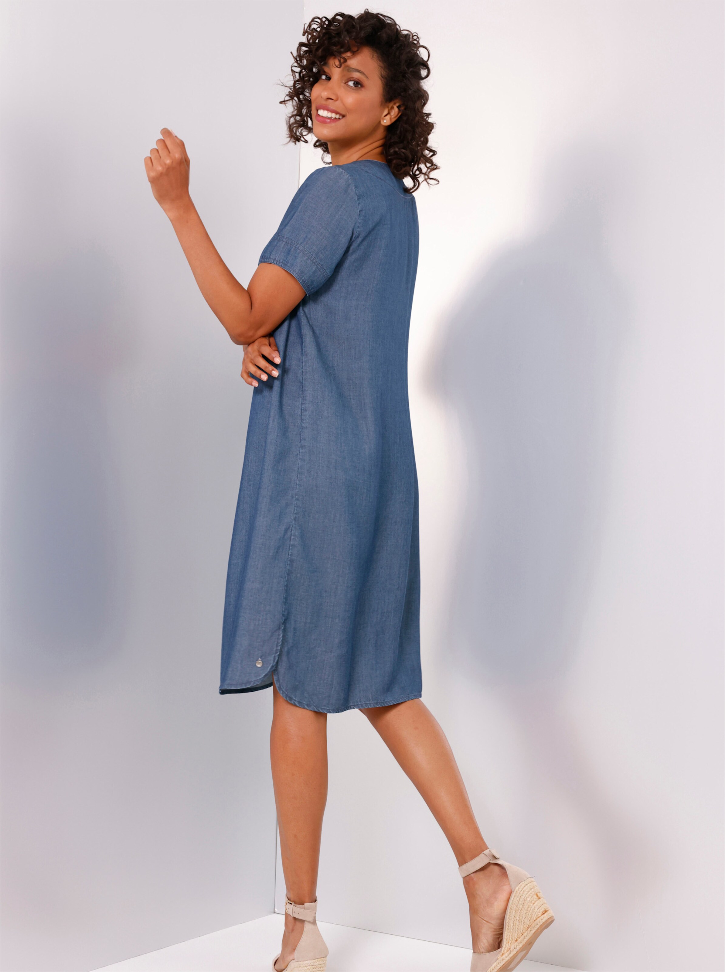 CREATION L PREMIUM Lyocell-Kleid in blue-bleached
