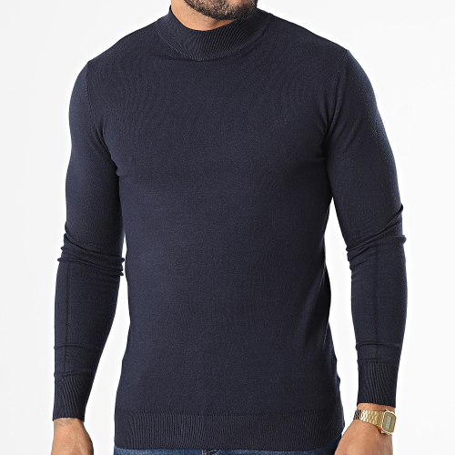 Pull Col Cheminée LD-690017 Bleu Marine