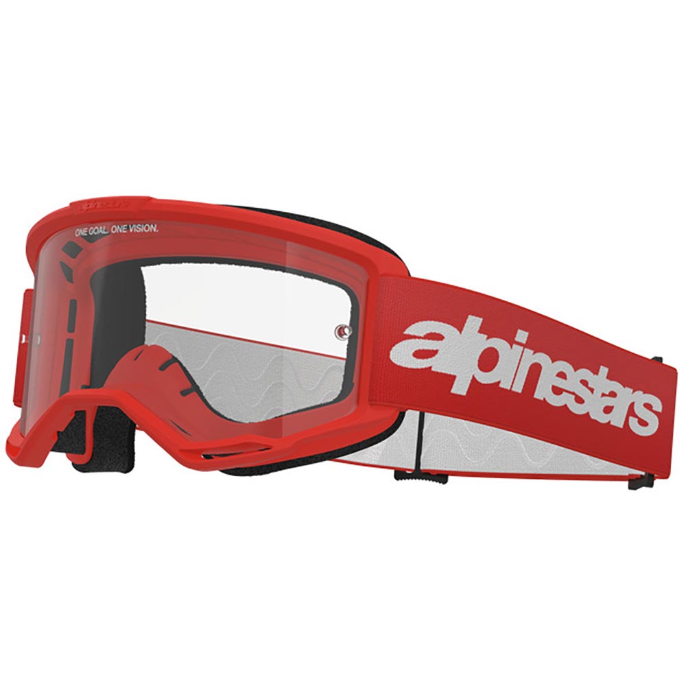 Alpinestars - Masque Vision 3 Wordmark Rouge / Blanc / Transparent