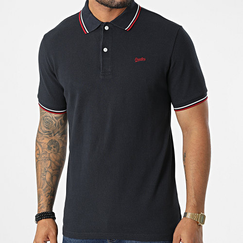 Polo Manches Courtes Vintage Tipped M1110344A Bleu Marine