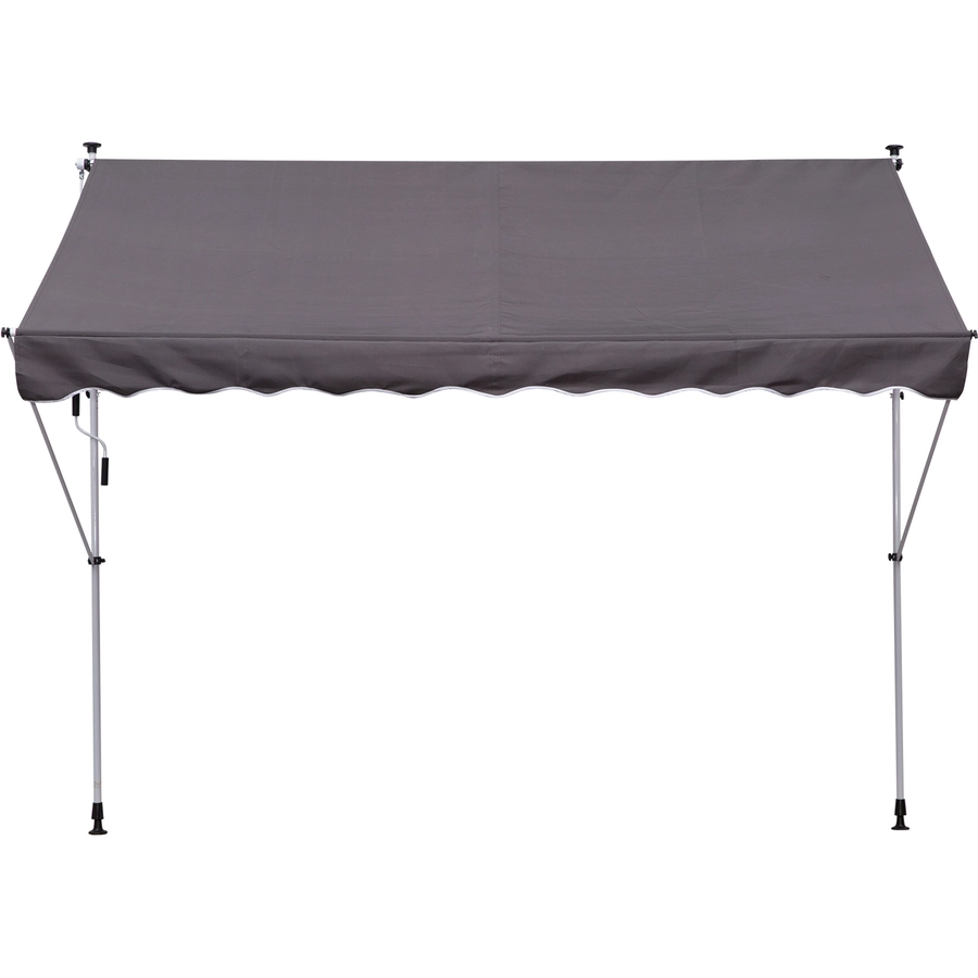 Outsunny Klemmmarkise mit Faltarm grau