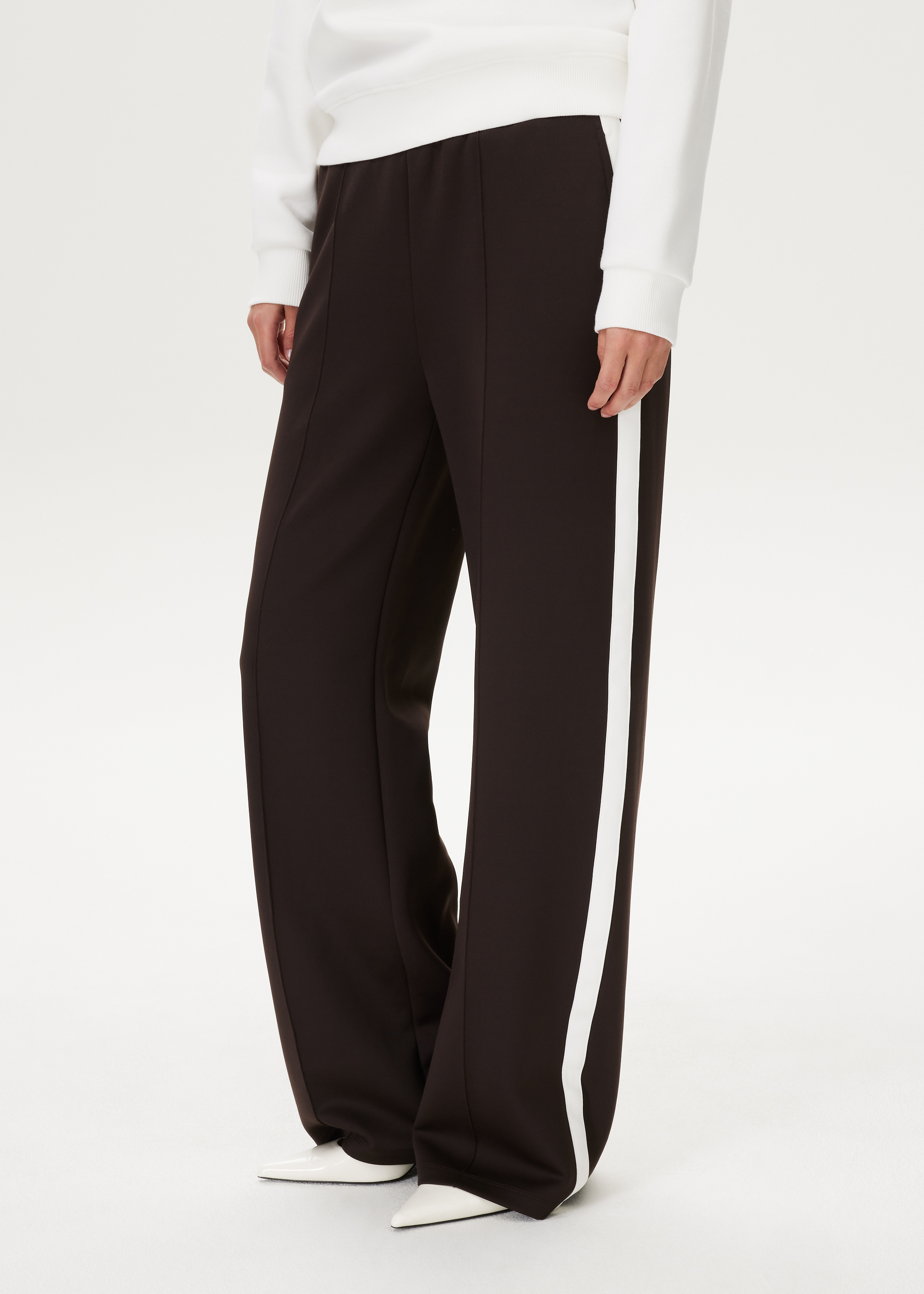 Wijde broek met streepdetail
